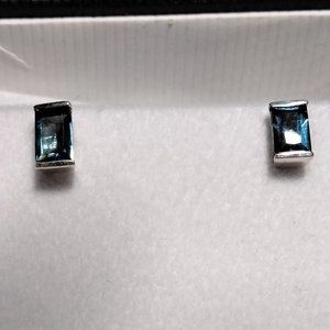 2 Carat London Blue Topaz Studs